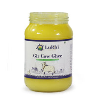 Pure A2 Gir Cow Ghee Bilona Method Hand-Churned, Farm Fresh & Traditionally Made | 1.00 L & 0.500 L Packs | Lukhi Dairy Farm Authentic Ghee