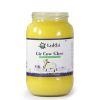 Pure A2 Gir Cow Ghee Bilona Method Hand-Churned, Farm Fresh & Traditionally Made | 1.00 L & 0.500 L Packs | Lukhi Dairy Farm Authentic Ghee