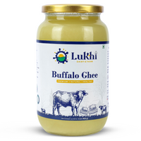Pure Desi Buffalo Ghee – Traditional Bilona Method | 1 L & 500 ml | 100% Natural | Glass Bottle