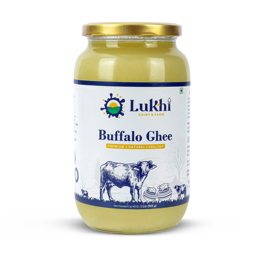 Pure Desi Buffalo Ghee – Traditional Bilona Process – Glass Bottle – 1L-100% Natural & Traditional Bilona Method – Premium Desi Ghee