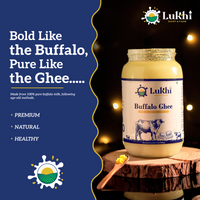 Pure Desi Buffalo Ghee – Traditional Bilona Method | 1 L & 500 ml | 100% Natural | Glass Bottle