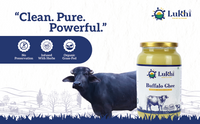 Pure Desi Buffalo Ghee – Traditional Bilona Method | 1 L & 500 ml | 100% Natural | Glass Bottle